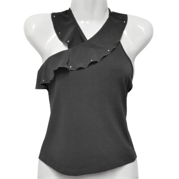 Sexy Halter Neck Black Top with Sequins Size XS/Small - Picture 1 of 5